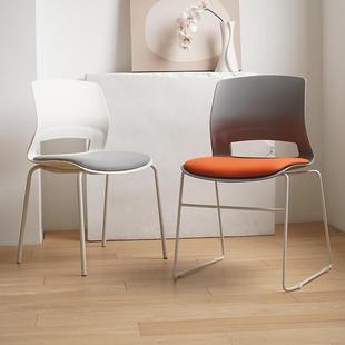 会议培训椅可叠落无扶手简约座椅弓形会议室洽谈会客靠背会议椅子