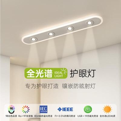 全光谱极简过道灯现代简约客厅无主灯创意北欧衣帽间长条吸顶灯