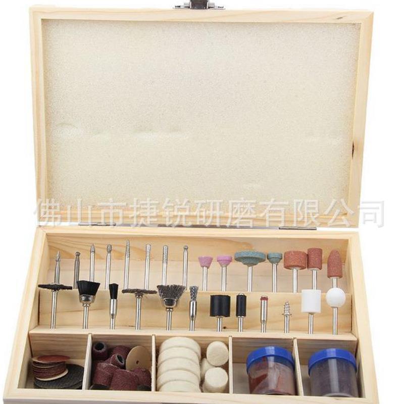 木盒100PC电磨附件套装 打磨头树脂切割片 砂纸圈 打磨雕刻