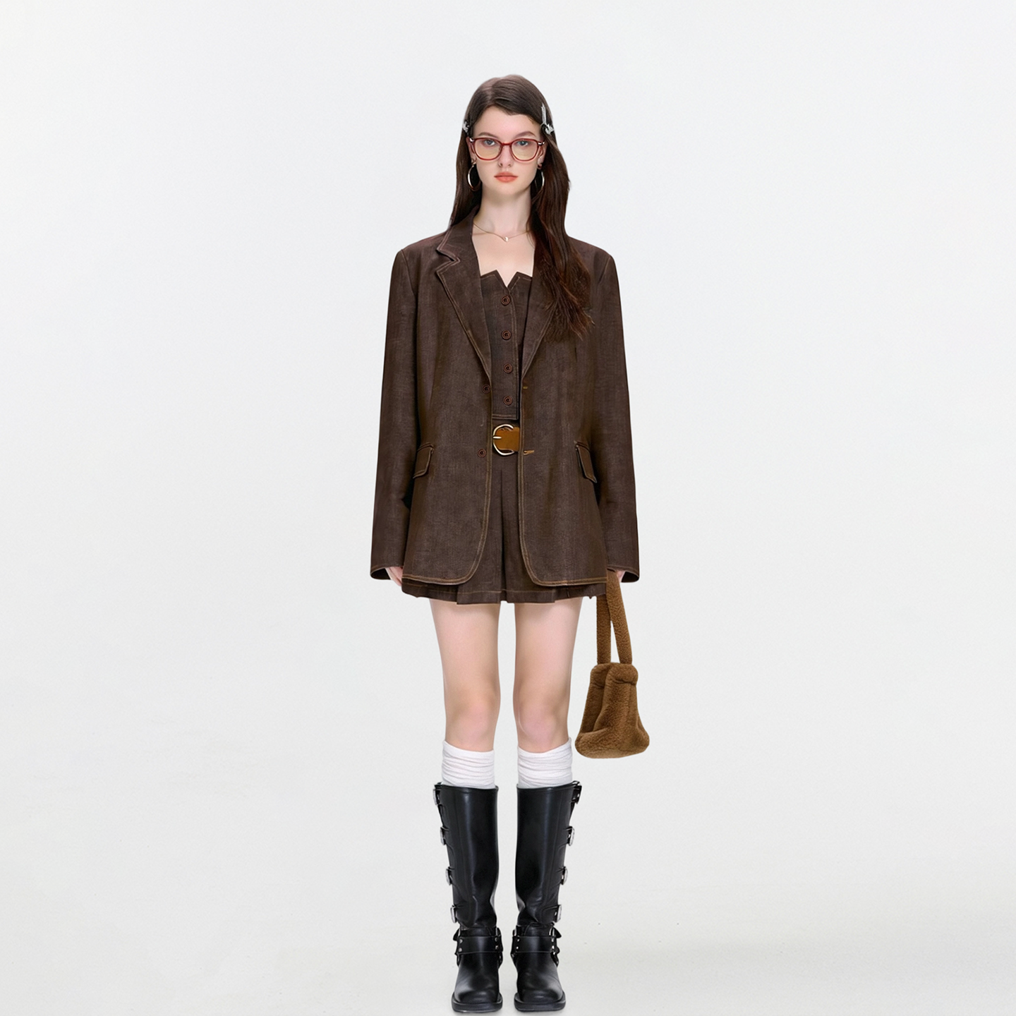 AHMI"迪木尔风"高质感通勤智性套装女秋季新款西装外套抹胸两件套,女装/女士精品,时尚套装,淘宝优惠券,粉丝福利购,淘宝优惠卷