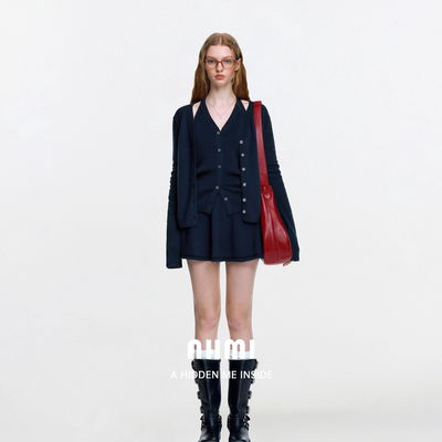 AHMI静奢高质感羊毛针织套装女秋