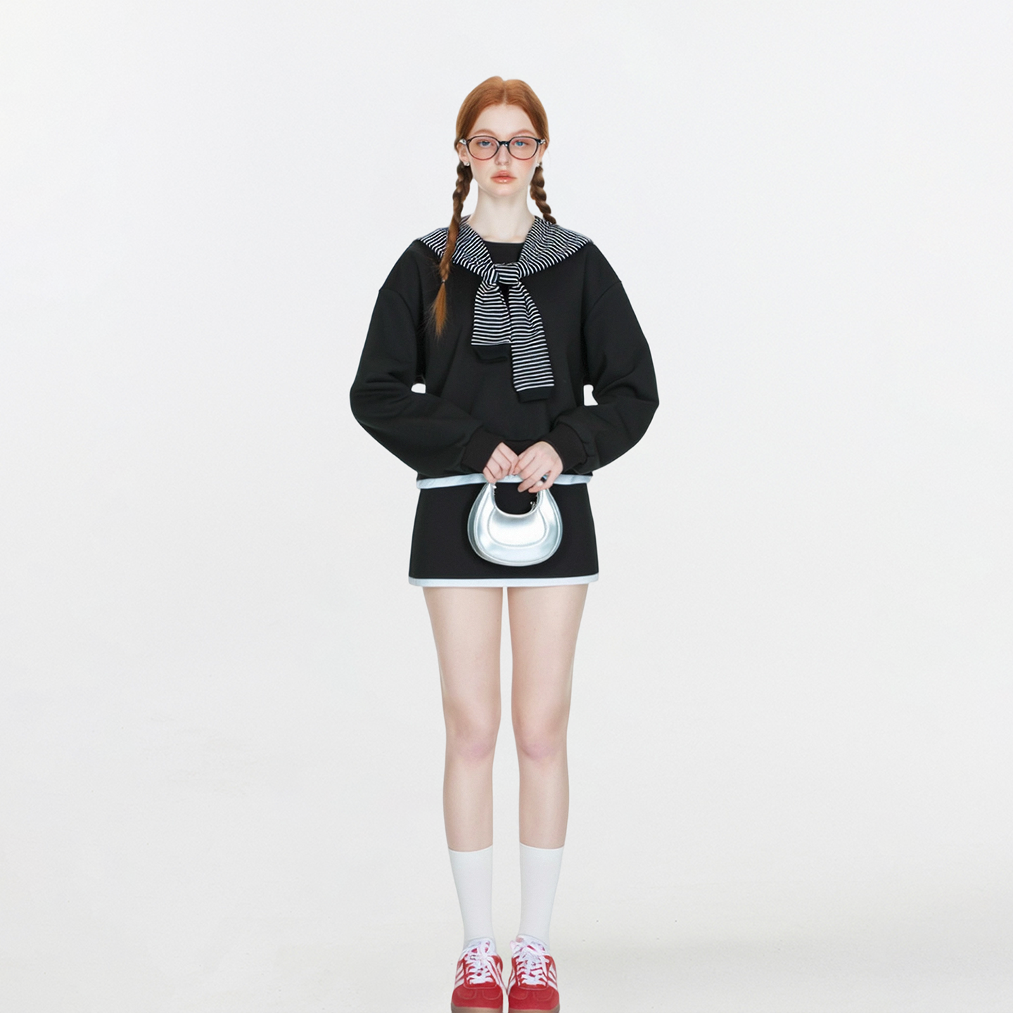 AHMI"都市轻运动"极简运动风长袖卫衣短裙两件套女秋冬休闲套装,女装/女士精品,时尚套装,淘宝优惠券,粉丝福利购,淘宝优惠卷