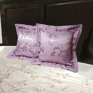 欧式全棉贡缎提花50x50床上靠背套沙发靠垫套子婚庆床头抱枕套