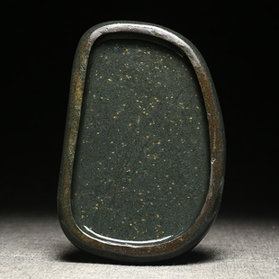 可磨墨砚台天然原石歙砚老坑四大名坑金星金晕罗纹眉纹芙蓉溪籽料