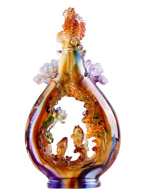 琉璃摆件鱼招财开业乔迁结婚装饰房间饰品工艺品礼物客厅鳌龙鱼