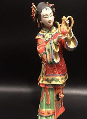 石湾陶瓷公仔  桌面摆件  时尚饰品  家居饰品 -仕女-