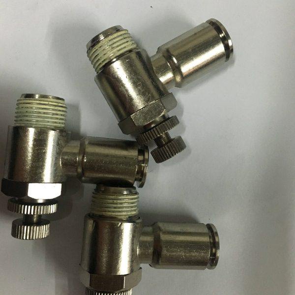 全铜快插节流阀气缸速度控制器SL10-03调节阀3分螺纹10气管接口