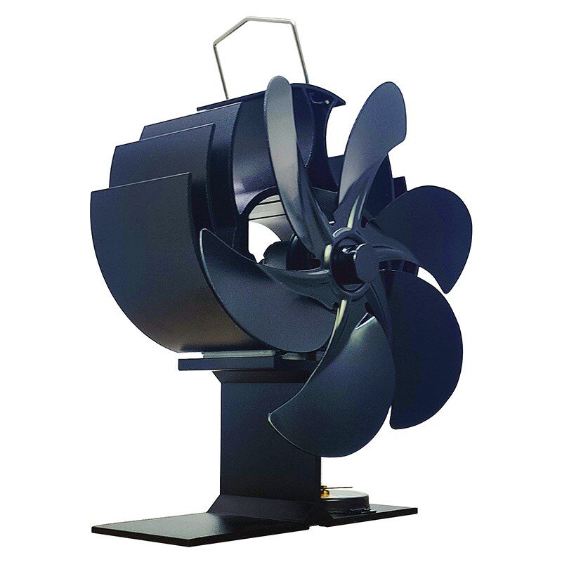 壁炉风扇温度计一体式家用煤油柴火炉高温热循环发电热力扇六叶