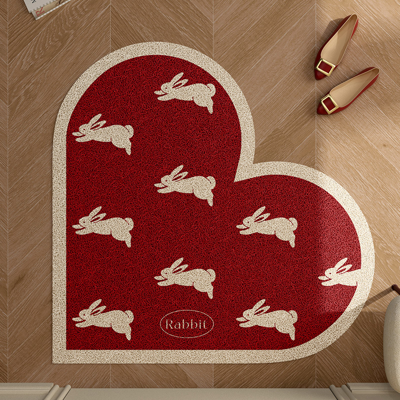 地垫入户门垫丝圈脚垫门垫进门口爱心家用地毯防水防污垫子可裁剪