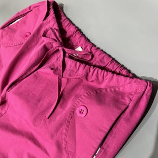 美式甜辣流苏工装裤女宽松休闲嘻哈街舞jazz爵士跳舞裤子垂感白色