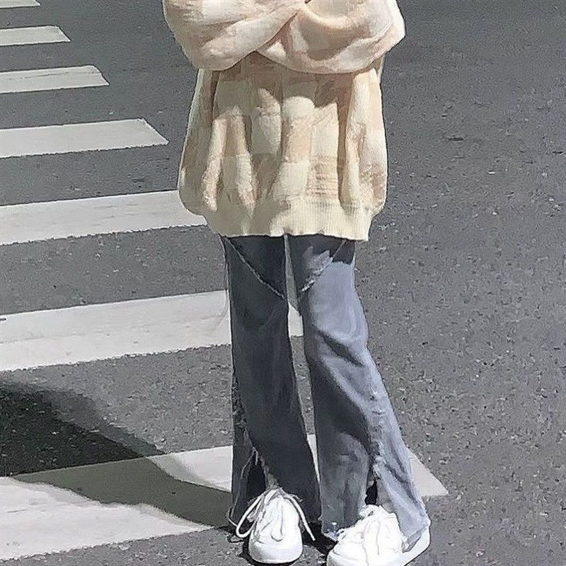 2024中大童装牛仔裤春季新款宽松儿童学生显瘦阔腿微喇长裤女童