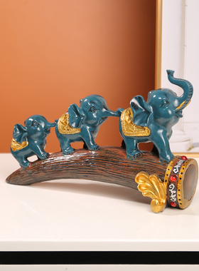 大象摆件客厅招财创意玄关酒柜电视柜家居装饰品办公室桌面工艺品