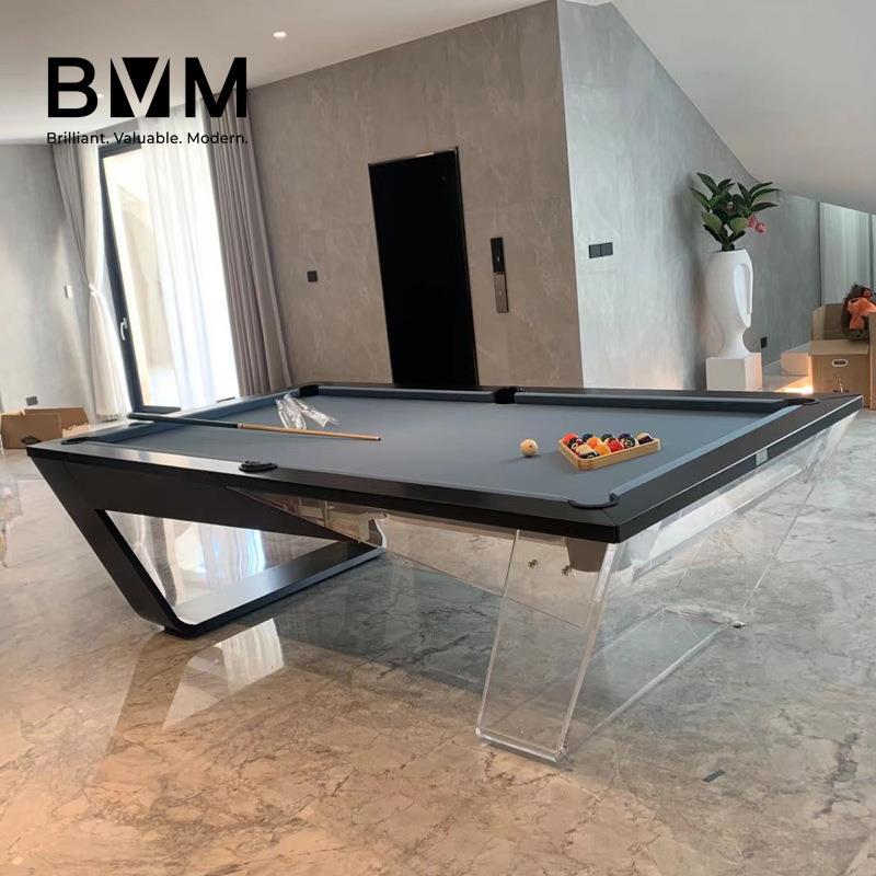 亚克力玻璃家用台球桌豪宅高端美式黑八花式九球成人桌球台标准