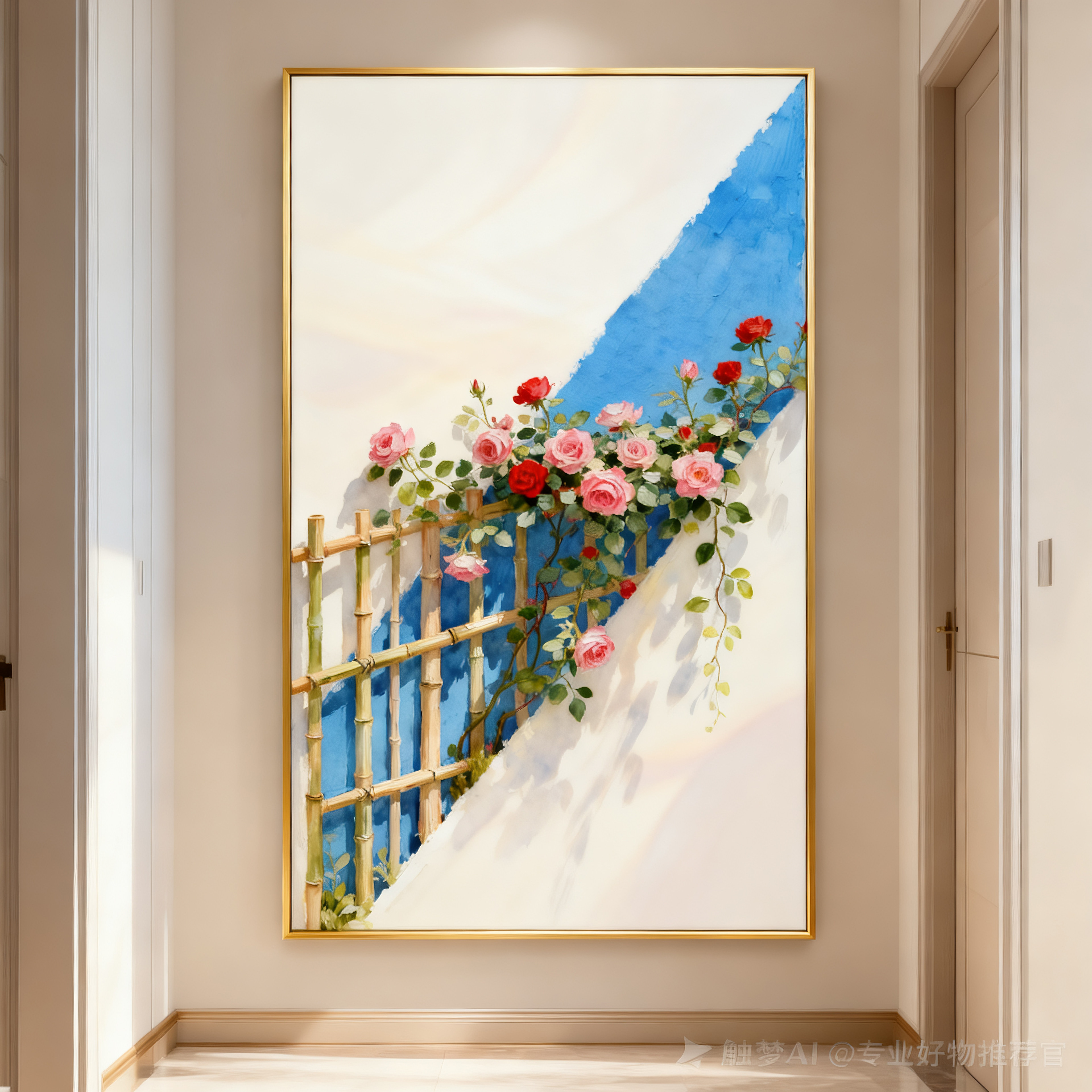 奶油风玄关挂画高级感客餐厅沙发背景墙壁画走廊过道治愈系装饰画
