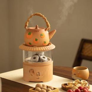 围炉煮茶观火炉茶室庭院户外家用桌面小煮茶炉取暖手炉陶瓷碳炉子