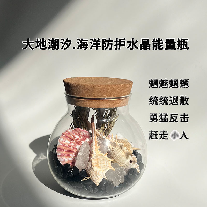 黑曜石白水晶净化磁场能量瓶碗镇宅办公桌面摆件家居摆饰防小的人