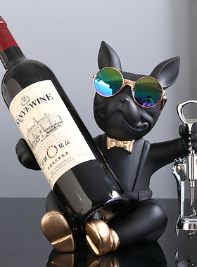 旺财红酒架装饰品客厅乔迁礼物轻奢客厅餐桌面餐柜酒托酒柜摆件