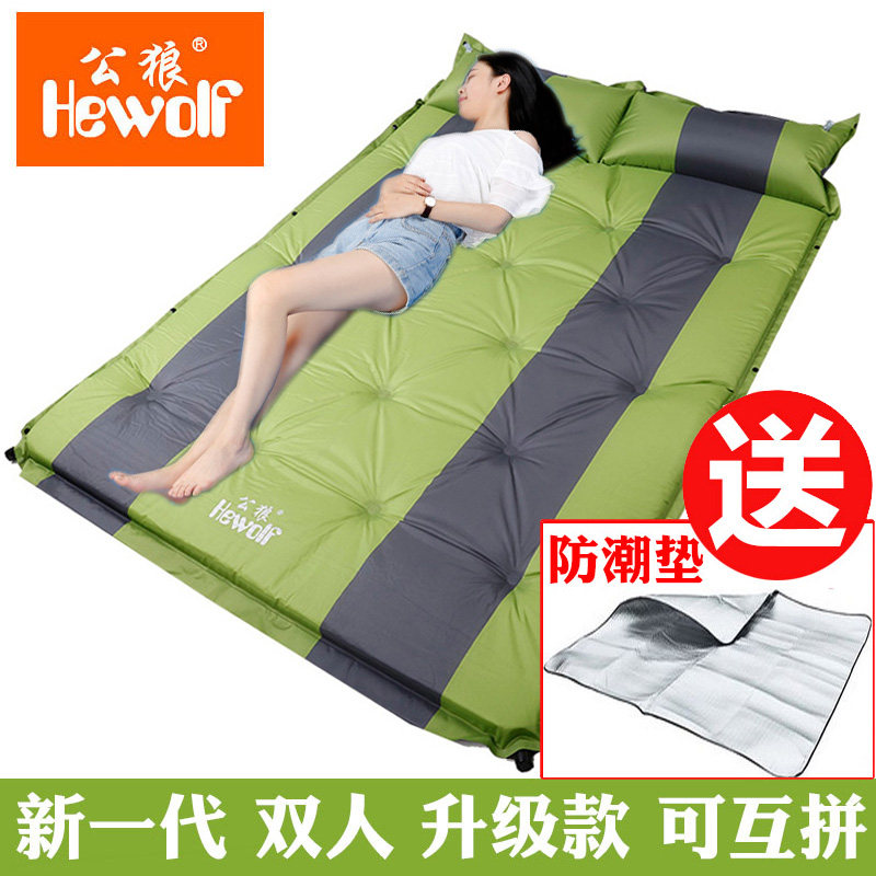 野餐户外防潮垫露营自动充气垫子双人加宽帐篷睡垫三3-4人加厚5cm