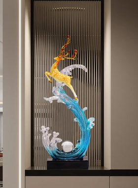 风生水起入户玄关摆件轻奢高档客厅电视柜办公室年年有余锦鲤装饰