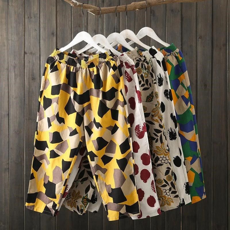 纯棉薄款大码哈伦裤7分裤女裤胖mm200斤裤子女夏装宽松休闲松紧腰,女装/女士精品,休闲裤,淘宝优惠券,粉丝福利购,淘宝优惠卷