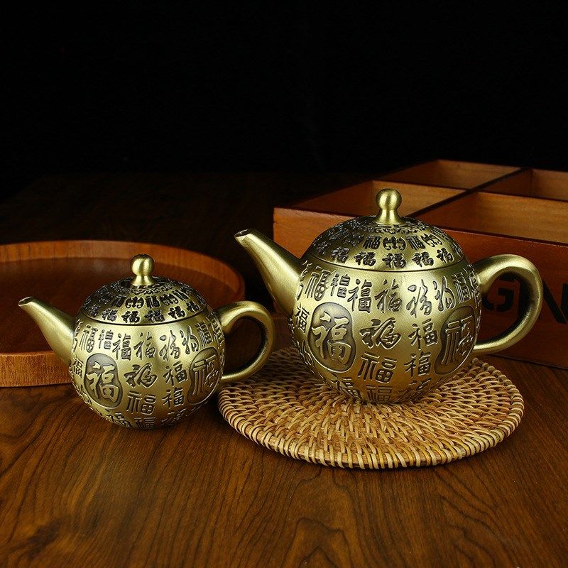黄铜金属工艺品百福茶壶办公室茶桌茶具配件纯铜铜壶摆件厂家,金属材料及制品,其他金属制品,淘宝优惠券,粉丝福利购,淘宝优惠卷