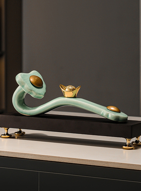 如意摆件招财陶瓷工艺品客厅电视柜玄关酒柜家居装饰品摆件办公室