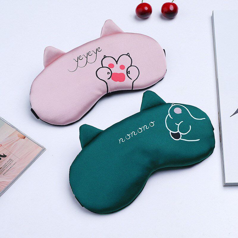 可爱睡眠遮光透气眼罩男女学生萌卡通简约冰袋冰热敷护眼罩代发
