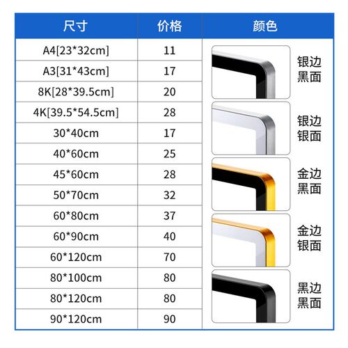 电梯广告牌框宣传相框磁吸式画框菜单海报框圆角广告框磁吸展板