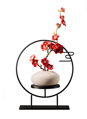 新中式客厅玄关电视柜软装饰品创意现代办公室书柜桌面铁艺摆设件