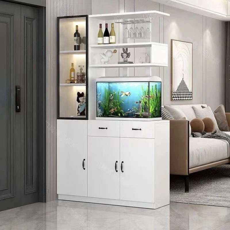 新款玄关柜鱼缸柜客餐厅酒柜隔断柜欧式轻奢门厅屏风柜进门鞋柜