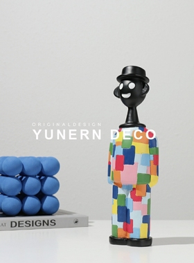 简约现代抽象创意人物摆件样板间家居电视柜客厅玄关软装饰品摆设