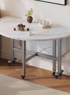 折叠桌子餐桌家用大圆桌圆形仿岩z板10人12人圆桌农村聚餐吃饭台