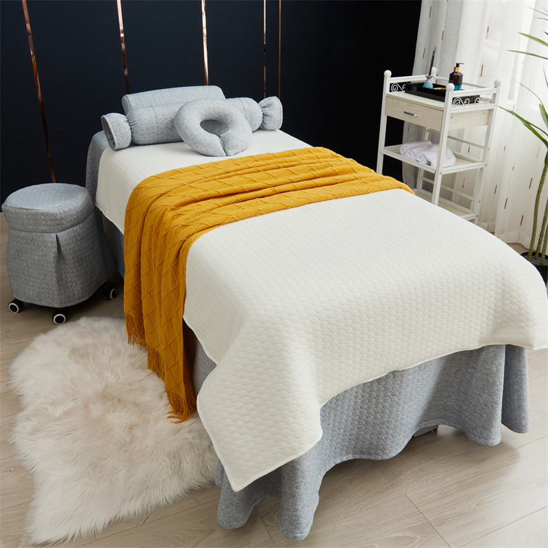 诗娜朵2023新款高档美容床罩四件套四季轻奢床套美容院用可做logo