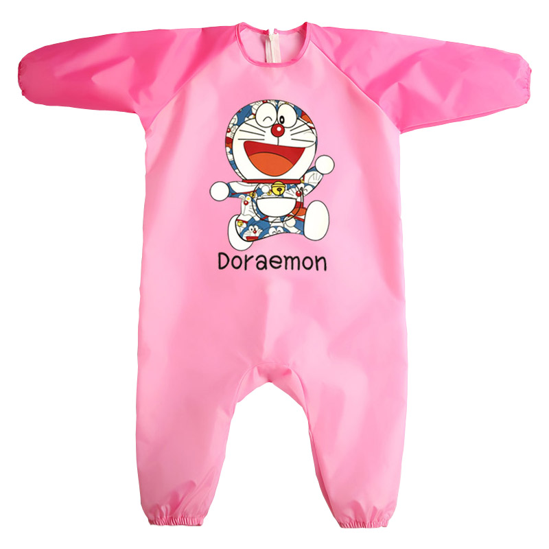 宝宝连体罩衣防水婴儿爬爬服儿童画画衣全身防脏爬行反穿吃饭护衣