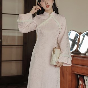 订婚旗袍日常可穿秋冬款伴娘服中国风马甲冬季套装国风新中式冬装