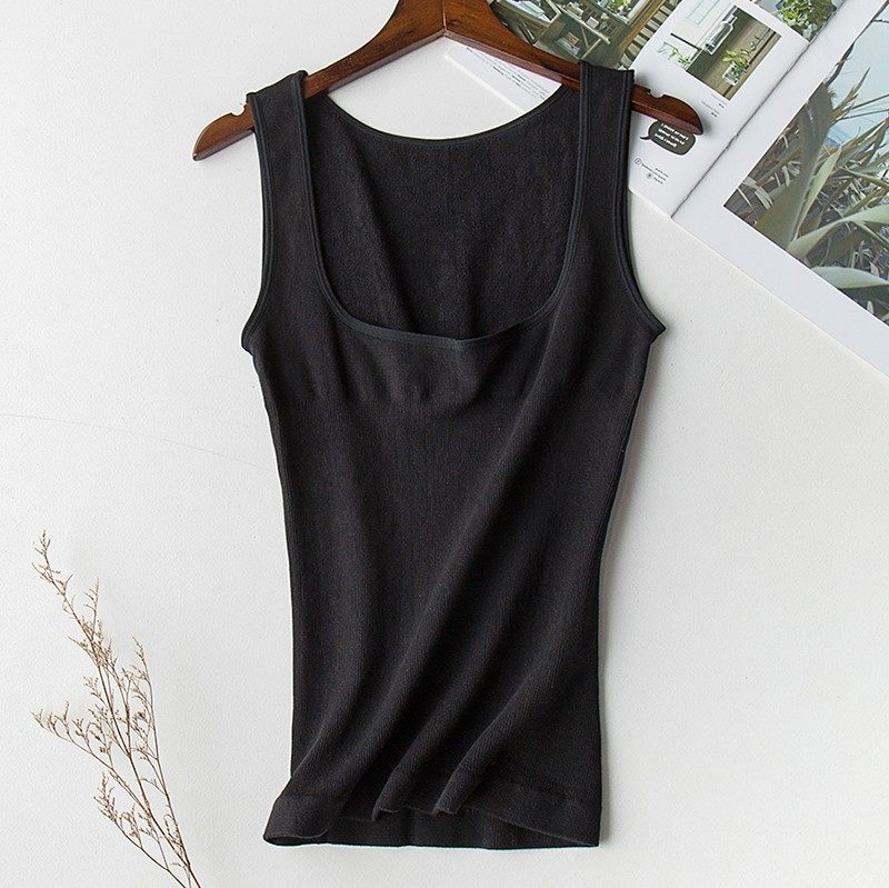 冬季托胸款中厚毛圈绒背心加绒保暖无袖打底衫紧身肉色收腹内衣女