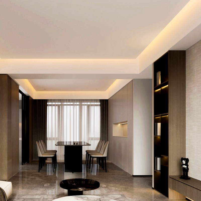 led线条灯客厅暗藏U型线形灯明装免吊顶嵌入式线型灯条三角铝槽