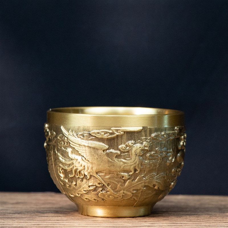 小铜记纯铜百福杯龙凤杯铜酒杯黄铜茶杯喝酒小杯子小茶杯茶道摆件,家居饰品,装饰摆件,淘宝优惠券,粉丝福利购,淘宝优惠卷