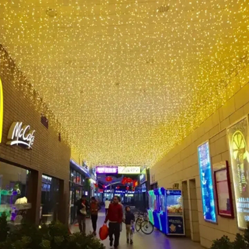 led小彩灯闪灯串灯满天星冰条灯 房间窗帘瀑布户外布置装饰星星灯