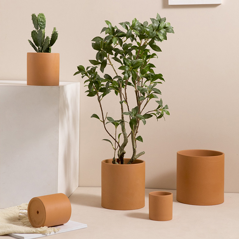 红陶圆柱形直筒花盆简约家居花卉多肉绿萝陶瓷泥瓦盆透气持水盆栽,鲜花速递/花卉仿真/绿植园艺,花盆,淘宝优惠券,粉丝福利购,淘宝优惠卷