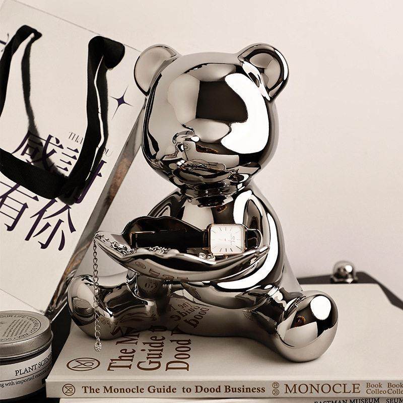 暴力熊托盘入户玄关放钥匙收纳摆件进门口鞋柜客厅创意家居装饰品,家居饰品,桌面摆件,淘宝优惠券,粉丝福利购,淘宝优惠卷