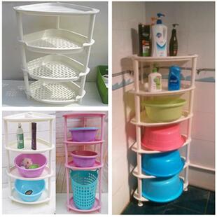 浴室塑料置物架大号浴室置物架三角形脸盆架收纳层架浴室落地脸盆