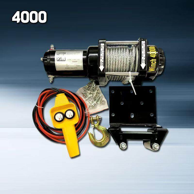 48V电动绞盘电动卷扬机电动吊机电动车用葫芦绞盘电动车载起重机