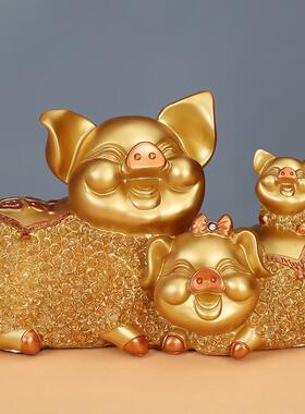 招财金猪年开 运摆件家居装客厅饰品创意电视柜酒柜婚庆开 业礼品