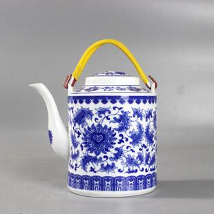 青花瓷夏季 陶瓷茶壶凉水壶家用提梁壶泡茶壶景德镇老式 大号冷水壶