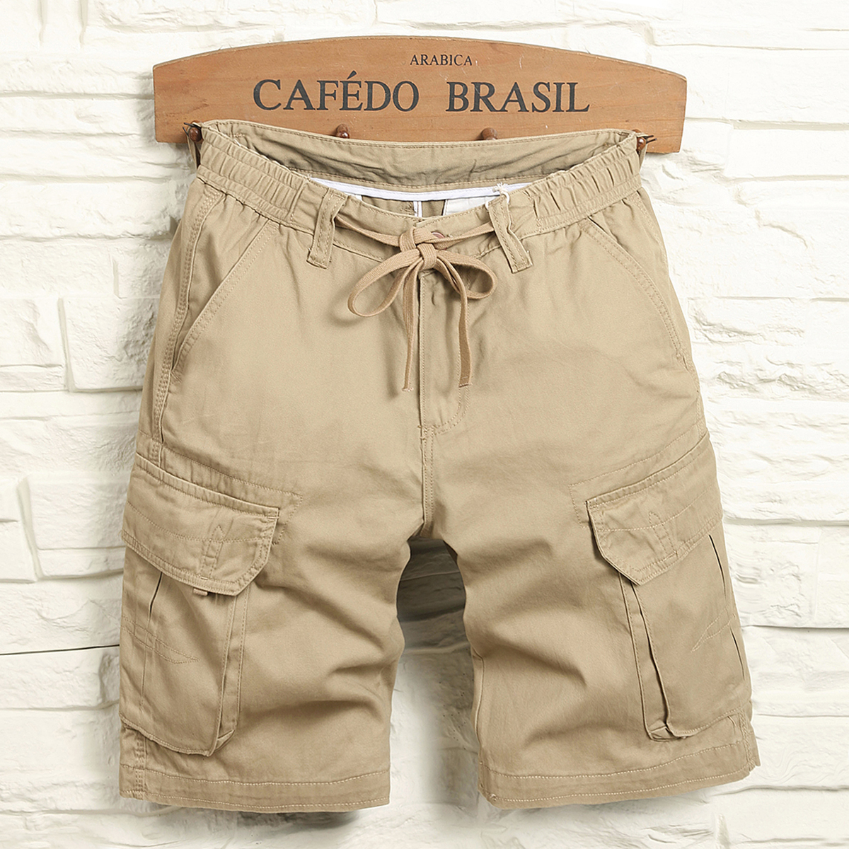 男短裤夏季外穿宽松潮牌美式五分休闲裤子男复古多口袋工装中裤5