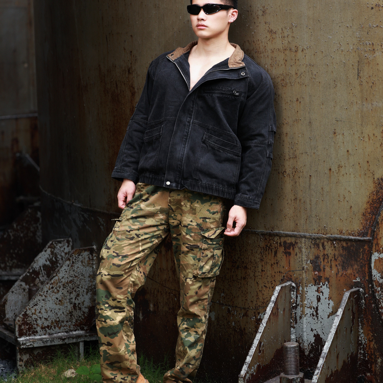 硬汉风迷彩工装裤男多口袋休闲长裤户外战术裤秋冬沙漠迷彩军旅风