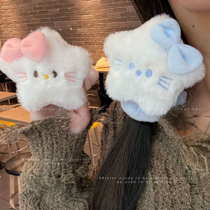 可爱毛绒星星蝴蝶结发圈橡皮筋扎头头绳女成人高弹力耐用发绳头饰