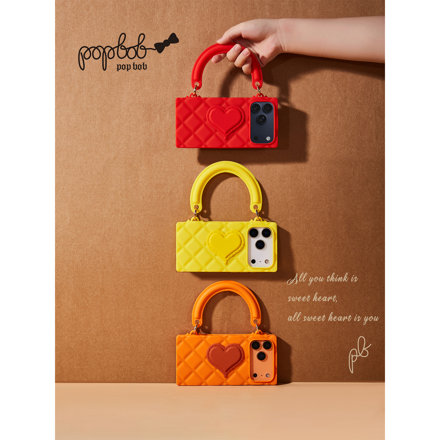 Popbob嘭嘭爱心手拎包17手机壳
