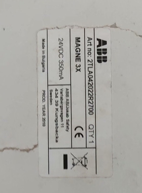 ABB 2TLA042022R2700 MAGNE 3X 磁【议价】